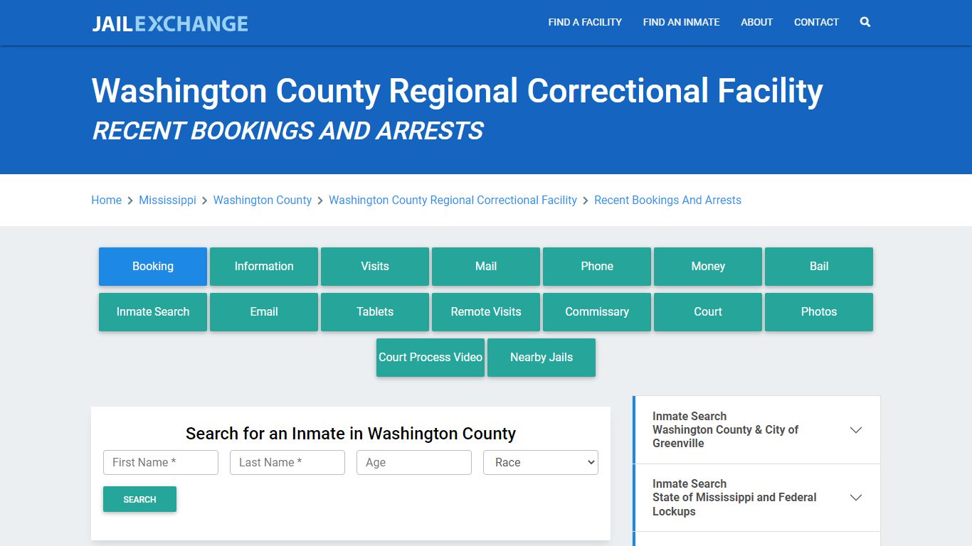 Washington County Regional Correctional Facility MS Recent Arrests and ...