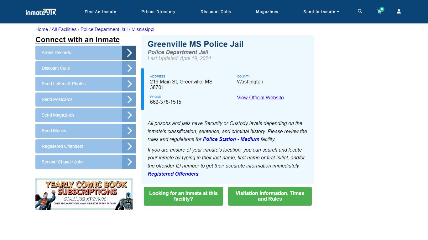 Greenville MS Police Jail - Arrests Warrants - InmateAid